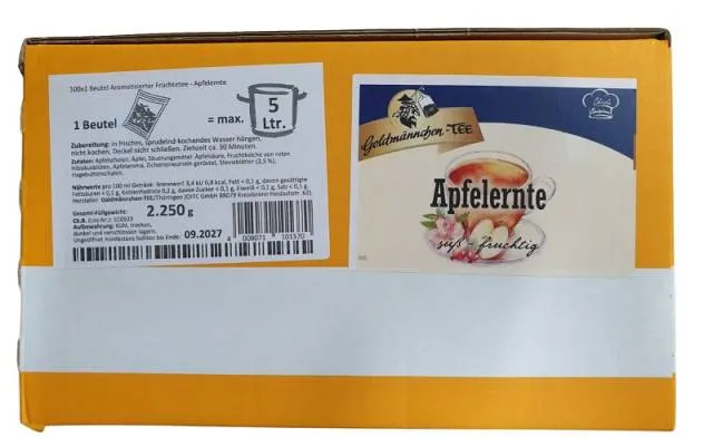 Goldm&auml;nnchen Fr&uuml;chte Apfelfrucht Tee 100 x 5 Liter Teebeutel