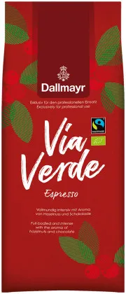 Dallmayr Via Verde Espresso 1kg ganze Bohne, Bio Fairtrade