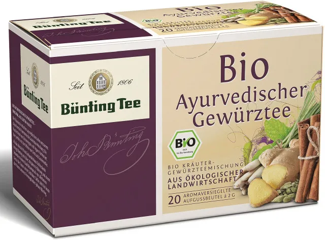 B&uuml;nting Tee Ayurvedische Mischung 20 x 2g Teebeutel, Bio