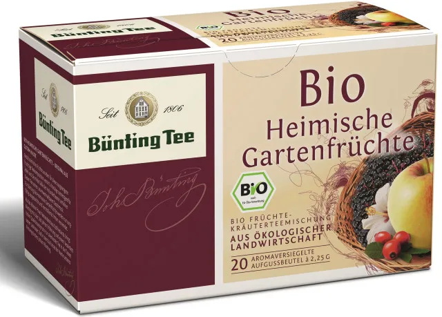 B&uuml;nting Tee Heimische Gartenfr&uuml;chte 20 x 2,25g Teebeutel, Bio