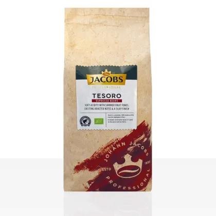 Jacobs Tesoro Espresso Peru 8 x 1kg Ganze Bohnen, Bio, Rainforest