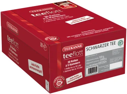 Teekanne teeflott Schwarzer Tee 30 Filterketten &agrave; 5 Kammern