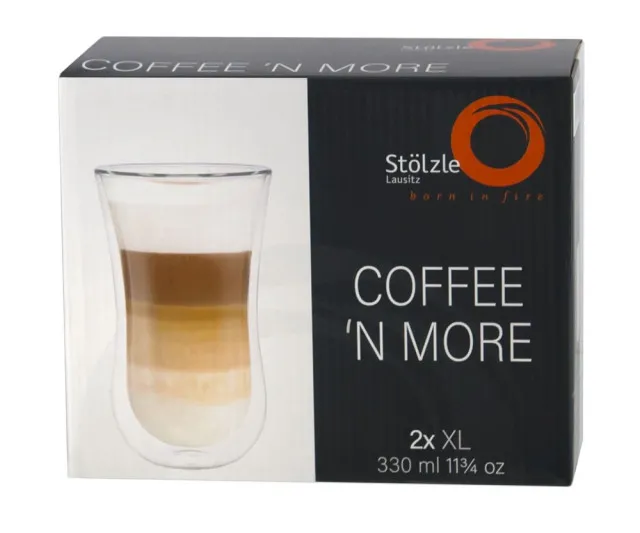 St&ouml;lzle Lausitz Kaffeeglas / Teeglas XL 0,33 l Coffee N More 2er-Set