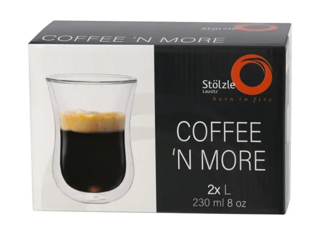St&ouml;lzle Lausitz Kaffeeglas / Teeglas L 0,23 l Coffee N More 2er-Set