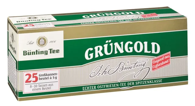 B&uuml;nting tea Gr&uuml;ngold herbata wschodniofryzyjska 25 x 5g doniczkowych porcji