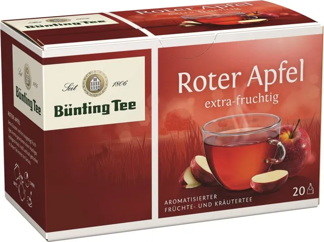 B&uuml;nting Tee Roter Apfel Fr&uuml;chtetee 20 x 2,5g Teebeutel