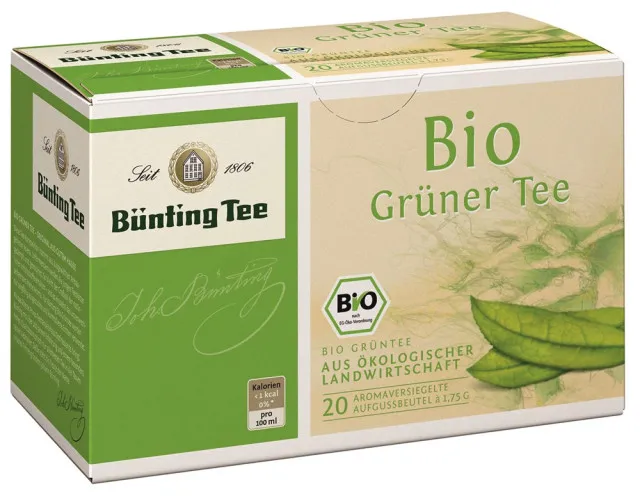 B&uuml;nting Tee Gr&uuml;ner Tee 20 x 1,75g Teebeutel, Bio