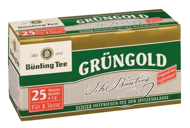 B&uuml;nting tea Gr&uuml;ngold herbata wschodniofryzyjska 25 x 1g torebki herbaty