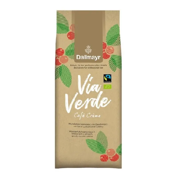 Dallmayr Kawa ziarnista Via Verde Caf&eacute; Cr&egrave;me 6 x 1 kg, Organic Fairtrade