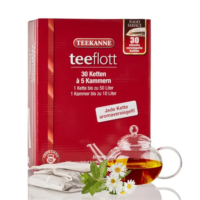 Teekanne teeflott Kr&auml;utertee 30 Filterketten &agrave; 5 Kammern