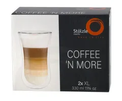 St&ouml;lzle Lausitz Kaffeeglas / Teeglas XL 0,33 l Coffee N More 2er-Set