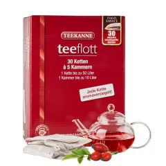 Teekanne teeflott Hagebutte mit Hibiskus 30 Filterketten &agrave; 5 Kammern