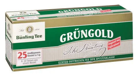 B&uuml;nting tea Gr&uuml;ngold herbata wschodniofryzyjska 25 x 5g doniczkowych porcji
