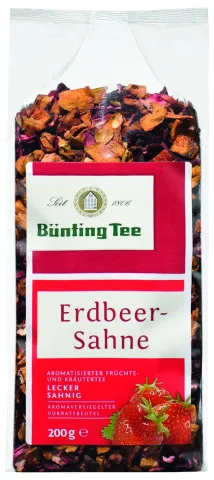 Bünting tea herbata owocowa truskawkowa kremowa 200g luzem